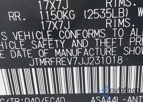 2018 Toyota Rav4 Xle из США, поврежденный, VIN JTMRFREV7JJ231018